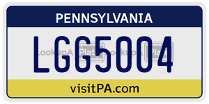 LGG5004 license plate in Pennsylvania