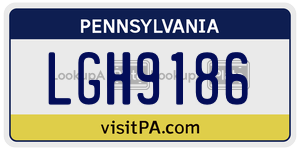 LGH9186 license plate in Pennsylvania