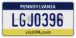 LGJ0396  license plate in PA