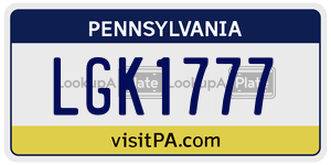 LGK1777 license plate in Pennsylvania