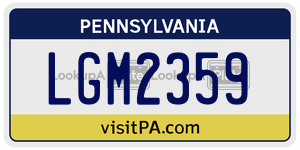 LGM2359 license plate in Pennsylvania
