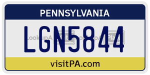 LGN5844  license plate in PA