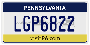 LGP6822 license plate in Pennsylvania