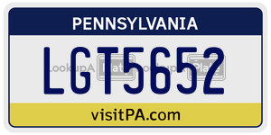 LGT5652  license plate in PA