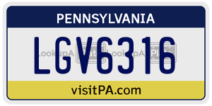 LGV6316 license plate in Pennsylvania