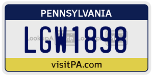 LGW1898 license plate in Pennsylvania