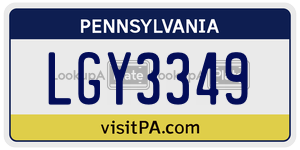LGY3349  license plate in PA