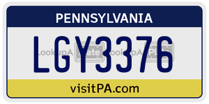 LGY3376  license plate in PA