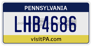 LHB4686  license plate in PA