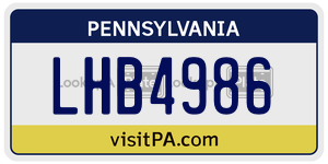 LHB4986  license plate in PA
