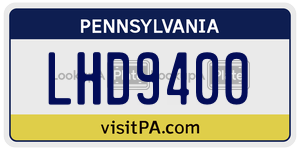 LHD9400  license plate in PA