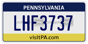 LHF3737 license plate in Pennsylvania