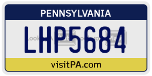 LHP5684  license plate in PA