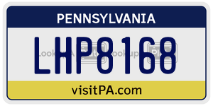 LHP8168 license plate in Pennsylvania