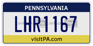 LHR1167 license plate in Pennsylvania