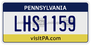 LHS1159  license plate in PA
