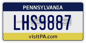 LHS9887 license plate in Pennsylvania