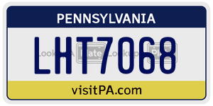 LHT7068 license plate in Pennsylvania