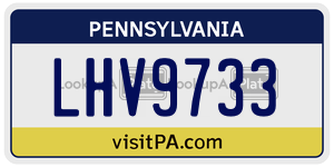 LHV9733  license plate in PA