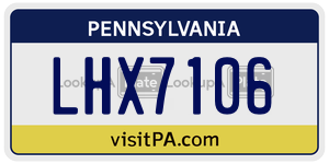 LHX7106  license plate in PA