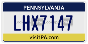 LHX7147  license plate in PA