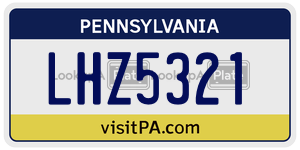 LHZ5321  license plate in PA