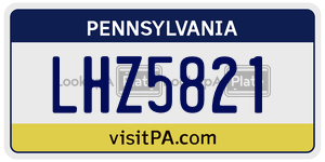 LHZ5821  license plate in PA