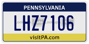 LHZ7106  license plate in PA