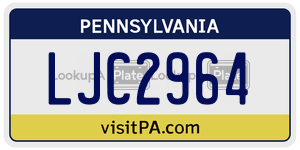 LJC2964  license plate in PA