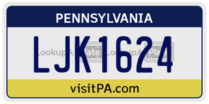 LJK1624  license plate in PA
