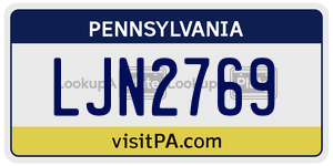 LJN2769  license plate in PA