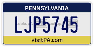 LJP5745 license plate in Pennsylvania