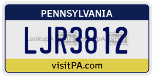 LJR3812  license plate in PA