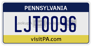 LJT0096 license plate in Pennsylvania