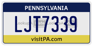 LJT7339 license plate in Pennsylvania