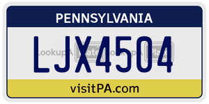 LJX4504  license plate in PA