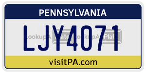 LJY4071 license plate in Pennsylvania