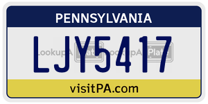 LJY5417 license plate in Pennsylvania