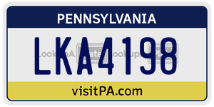 LKA4198 license plate in Pennsylvania