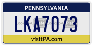 LKA7073 license plate in Pennsylvania
