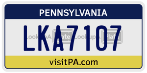 LKA7107 license plate in Pennsylvania