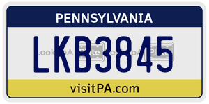 LKB3845  license plate in PA