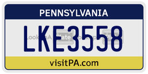 LKE3558  license plate in PA