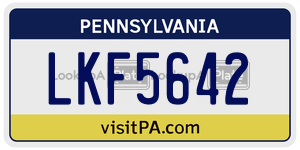 LKF5642 license plate in Pennsylvania