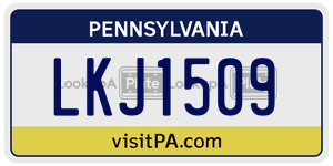 LKJ1509  license plate in PA