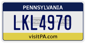 LKL4970 license plate in Pennsylvania