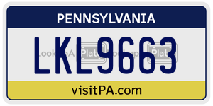 LKL9663  license plate in PA