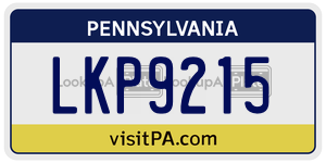 LKP9215 license plate in Pennsylvania