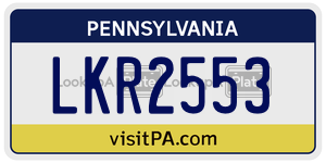 LKR2553 license plate in Pennsylvania