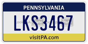 LKS3467  license plate in PA